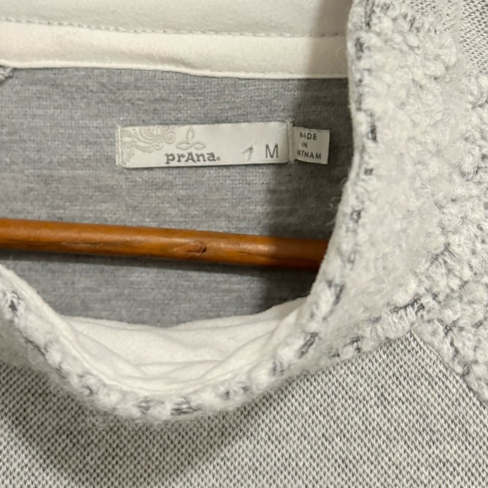 prAna Lockwood fleece Sweater Bone Heather M - Picture 6 of 8